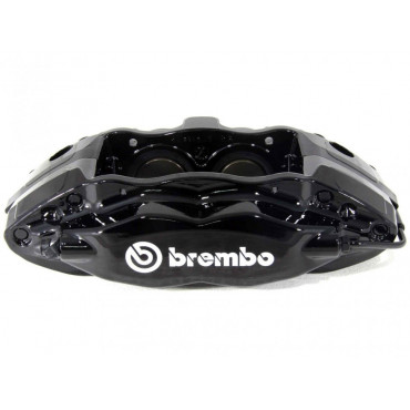 Комплект суппортов 2 шт. Brembo 4 поршня+адаптеры+армир. торм. шланги (2 шт) Черные VAG-B4B-GN3BK