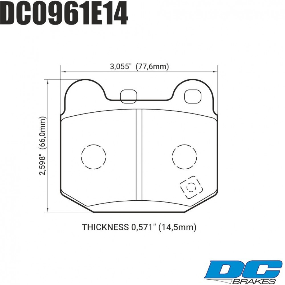 Тормозные колодки DC0961E14 DC Brakes RT.2 Задние Mitsubishi Lancer EVO V-IX / Subaru WRX STi