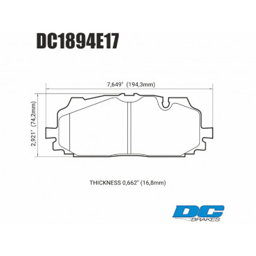 Тормозные колодки DC1894E17 DC brakes RT.2, перед A4 B9 RS4 A5 F53 Q5 FYB Q7 4MB Akebono