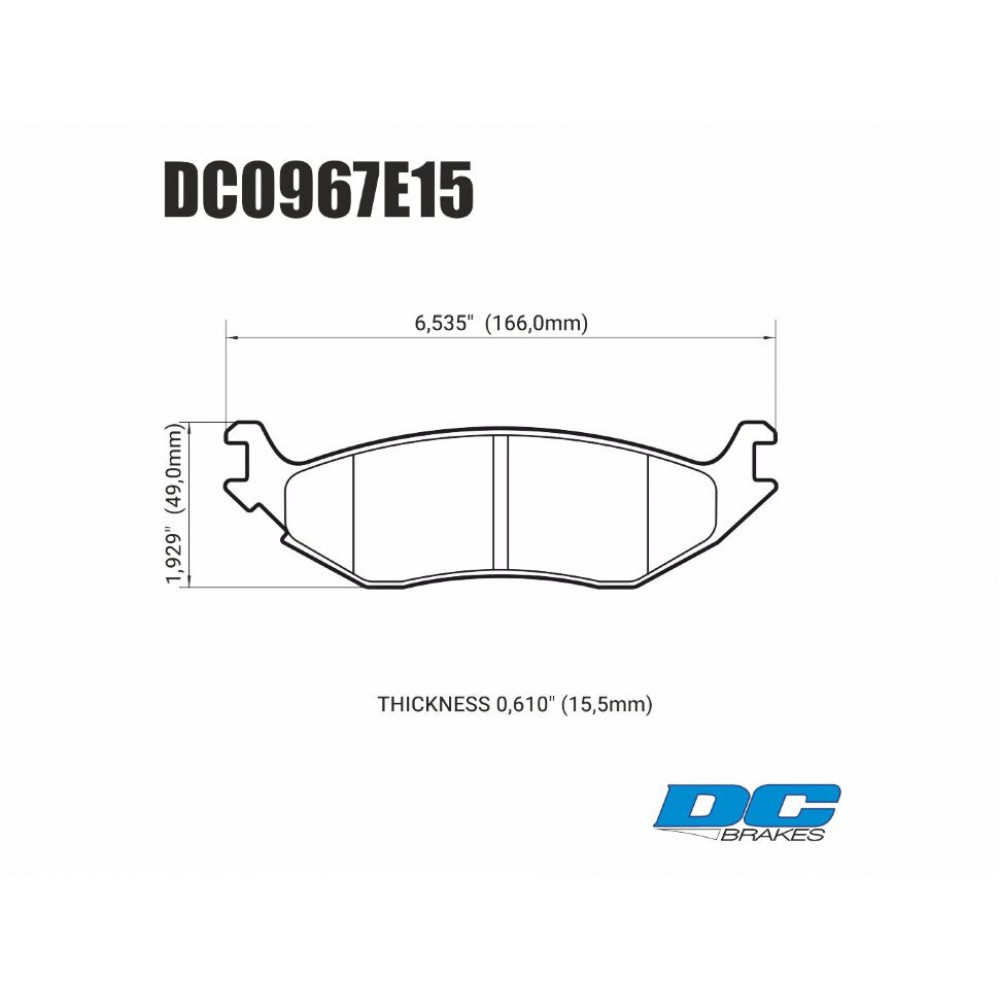 Тормозные колодки DC0967E15 DC Brakes RT.2, задн. Dodge RAM 1500, Durango