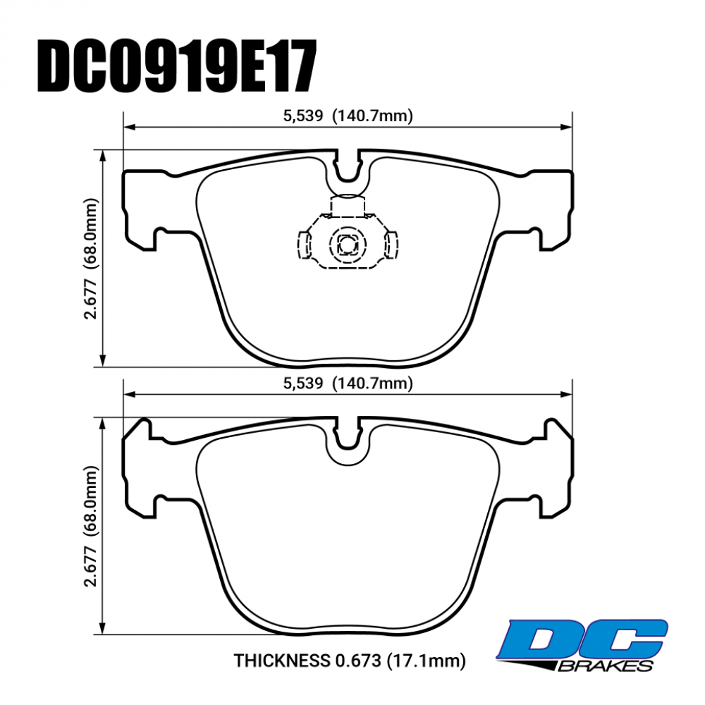 Тормозные колодки DC0919E17 DC Brakes RT.2 Задние BMW 5 (E60), M3 (E92), M5, (E63), 7 (E65, E66)